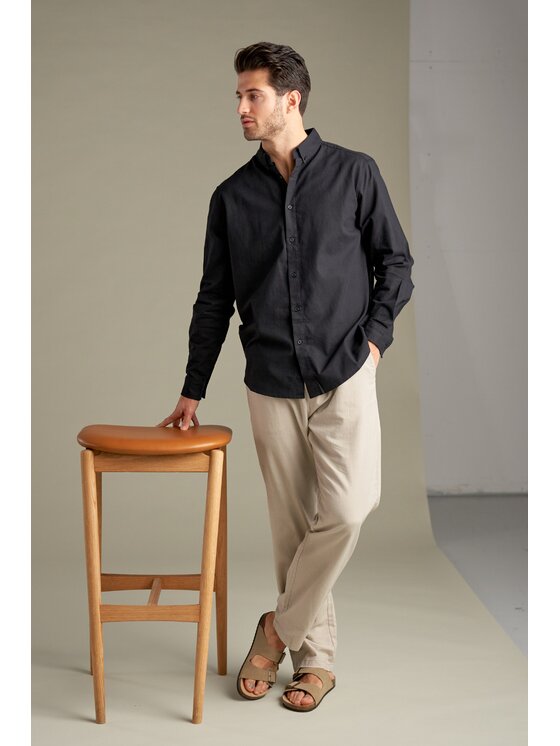 TeeShoppen TeeShoppen Koszula 'Basic Collection' Czarny Regular Fit