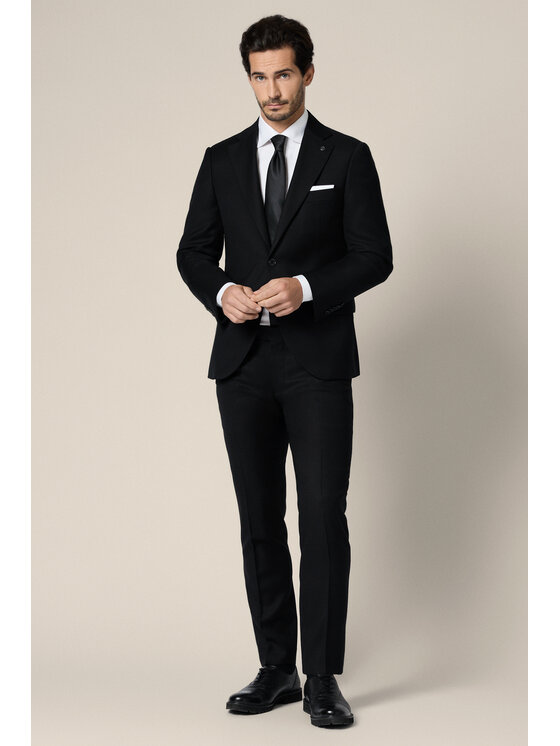 Lancerto Lancerto Garnitur Brecon GA073225000005 Czarny Slim Fit