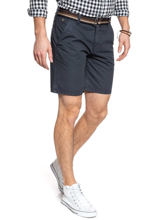Mustang Mustang Szorty materiałowe DENVER SHORT Niebieski Regular Fit