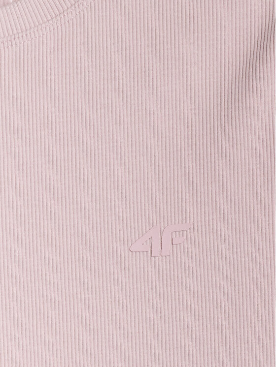 4F 4F T-Shirt BASIC+ Różowy jasny Slim Fit