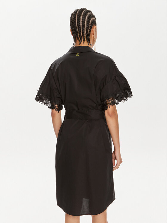 TWINSET TWINSET Rochie tip cămașă 241TT2281 Negru Regular Fit