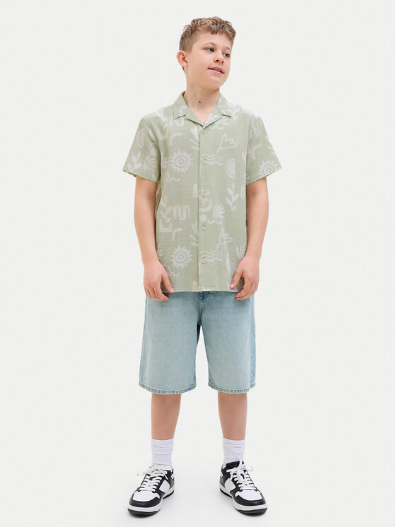 Jack & Jones Junior Jack & Jones Junior Košeľa Luke 12277298 Zelená Relaxed Fit