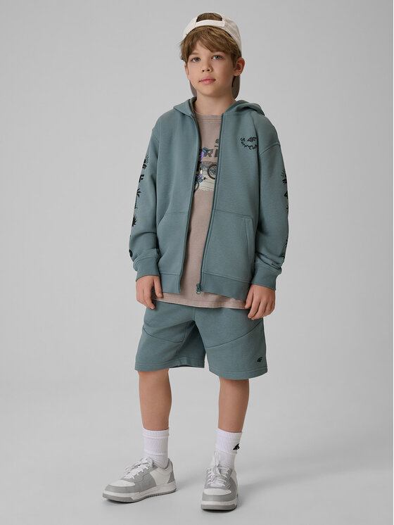 4F 4F Bluza SKATE & RIDE Turkusowy Loose Fit