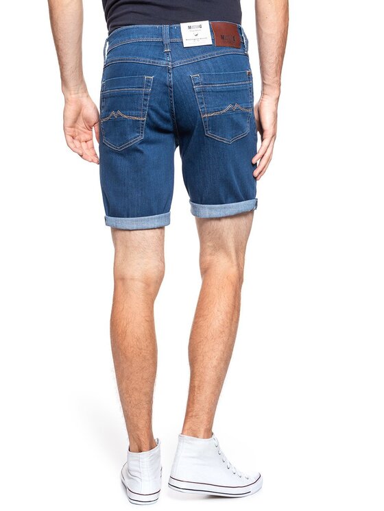 Mustang Mustang Pantaloncini di jeans WASHINGTON SHORTS Blu Slim Fit