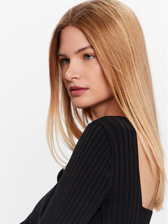 Calvin Klein Calvin Klein Rochie tricotată Iconic K20K205753 Negru Slim Fit