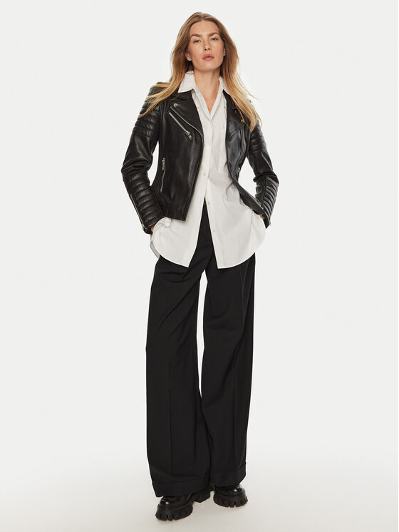 Serge Pariente Serge Pariente Ādas jaka Hipster Girl Melns Regular Fit
