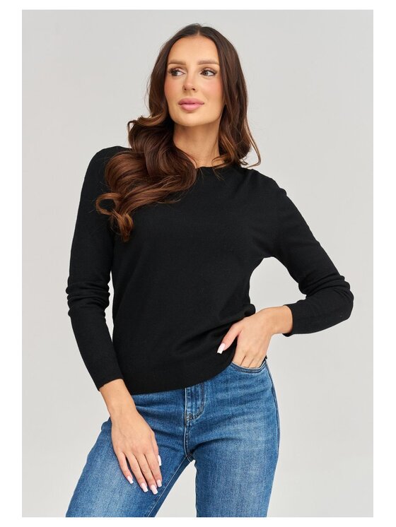 Makadamia Makadamia Sweter C105 Czarny Loose Fit