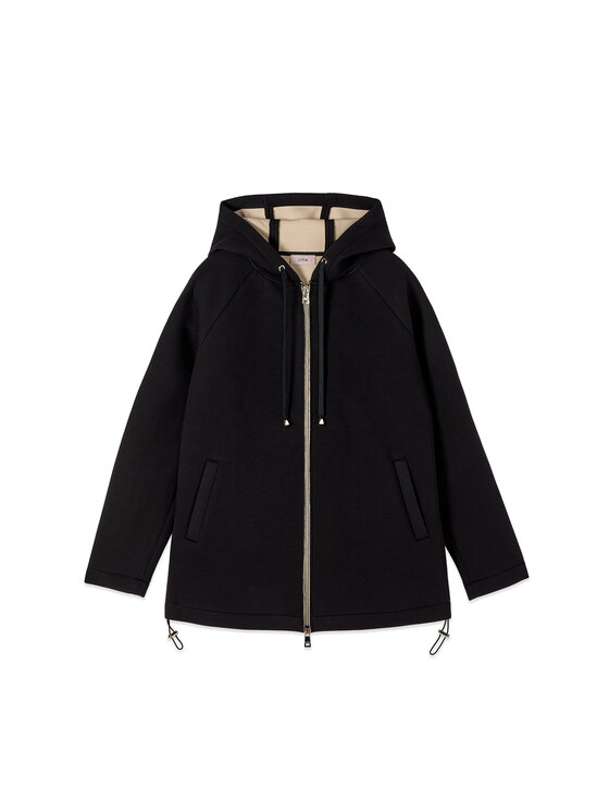 Oltre Oltre Płaszcz zimowy 8163J000235N0Z3 Czarny Baggy Fit