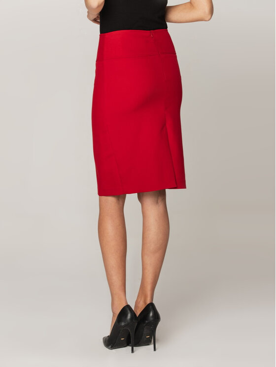 Willsoor Willsoor Spódnica ołówkowa 67564 Czerwony Close Fit