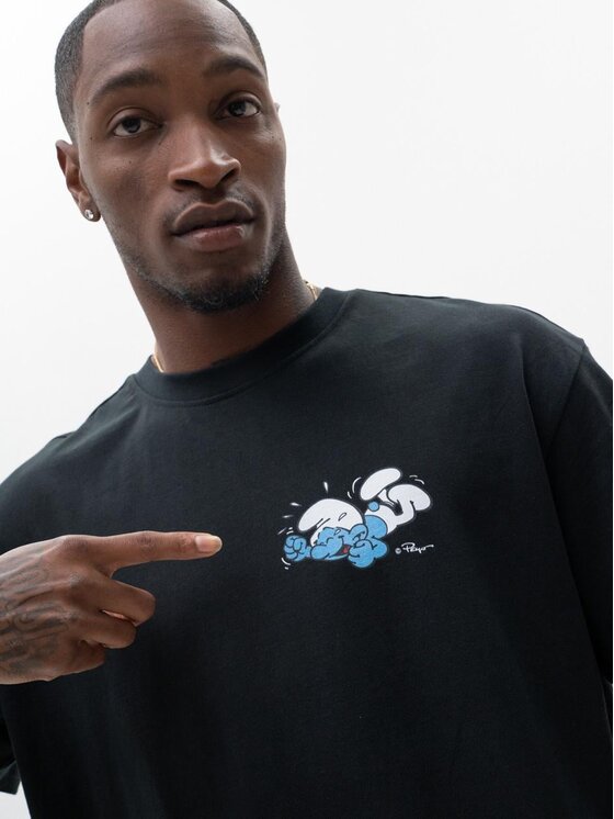 Smerfy Smerfy T-Shirt 119755 Czarny Oversize