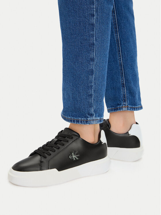 Calvin Klein Calvin Klein Sneakersy Chunky Cupsole Laceup Lth Ml YW0YW01947 Černá