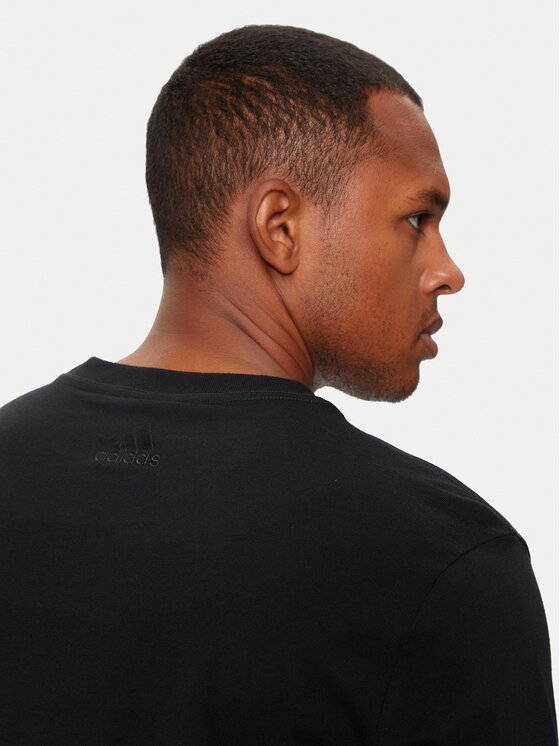 adidas adidas Majica Essentials Single Jersey Linear Embroidered Logo T-Shirt IC9274 Črna Regular Fit