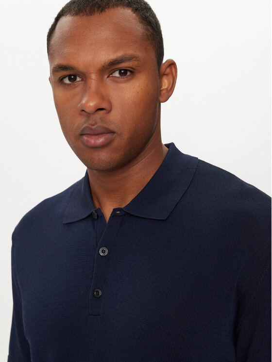 Sisley Sisley Polokošile 112AS300H Tmavomodrá Regular Fit