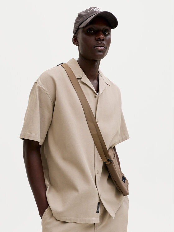 Jack & Jones Jack & Jones Košile Global 12295551 Béžová Relaxed Fit