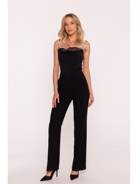 Stylove Stylove Spodnie garniturowe S418 Czarny Wide Leg