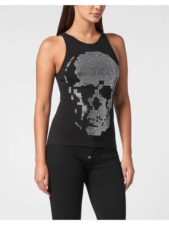 PHILIPP PLEIN PHILIPP PLEIN Tank top 14761 Černá Skin Tight Fit