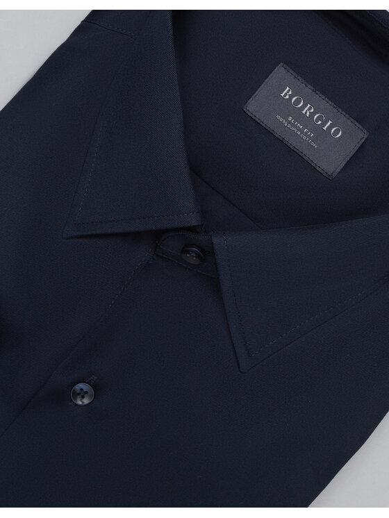 Borgio Borgio Koszula lavello Granatowy Slim Fit