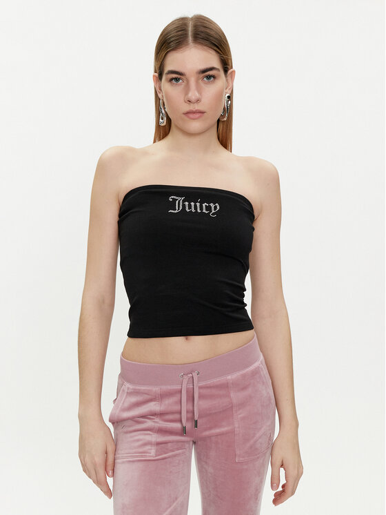 Juicy Couture Juicy Couture Top Babey JCWCT23310 Negru Slim Fit