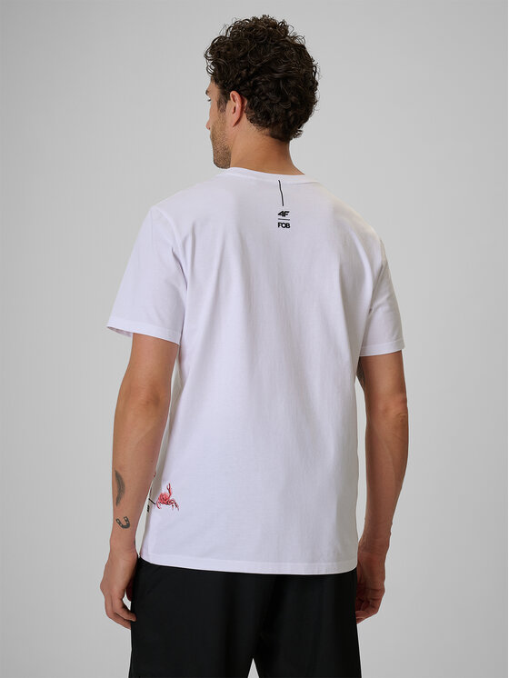 4F 4F T-Shirt FOB SUMMER Biały Regular Fit