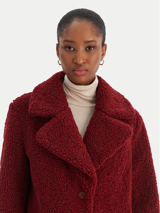 Vero Moda Vero Moda Cappotto in shearling Kylie Teddy 10289938 Bordeaux Loose Fit