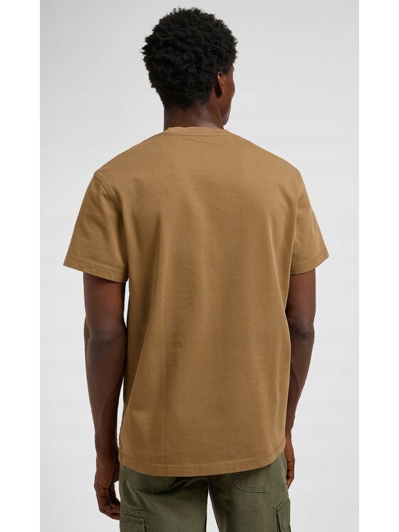 Lee Lee T-Shirt WW Pocket Tee Brązowy Relaxed Fit