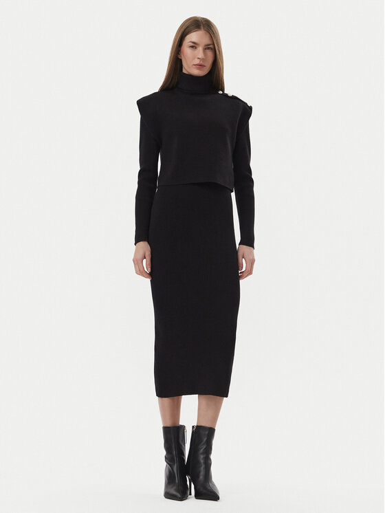 Morgan Morgan Kootud kleit 262-RMILOR Must Slim Fit