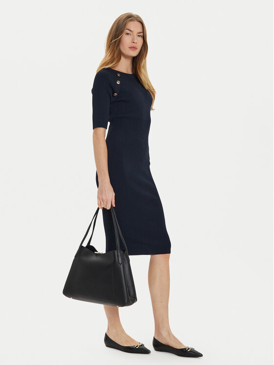 Motivi Motivi Trikotāžas kleita 76426000106N Melns Regular Fit