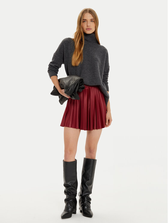Vila Vila Gonna plissettata Nitban 14106310 Rosso Regular Fit