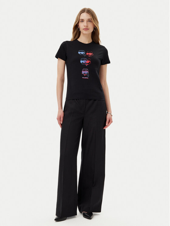 KARL LAGERFELD KARL LAGERFELD T-shirt A2W17112 Crna Regular Fit