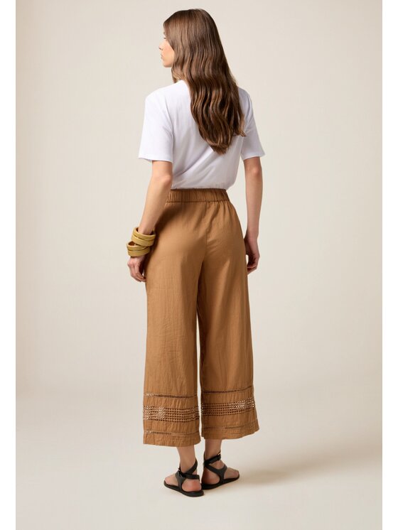 Oltre Oltre Pantaloni di tessuto P264J002329N022 Marrone Baggy Fit