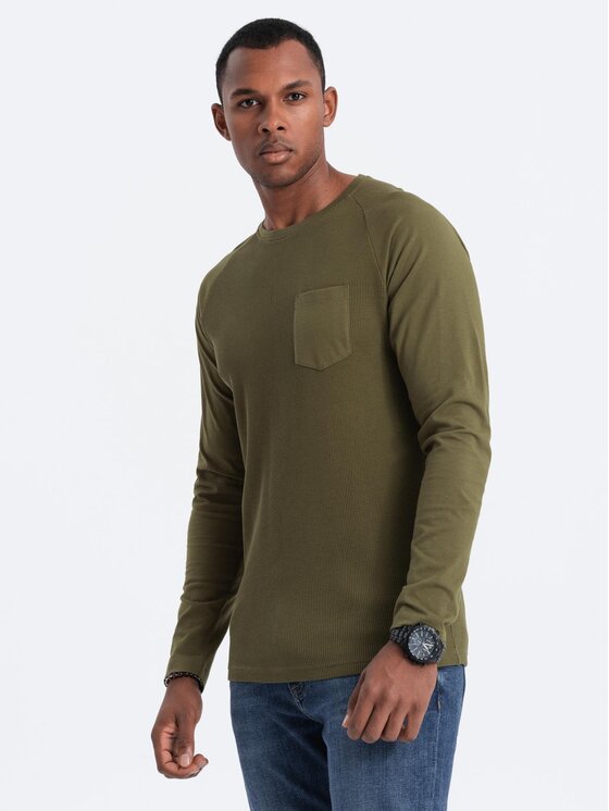 Ombre Ombre Longsleeve OM-LSCL-0109 Khaki Regular Fit