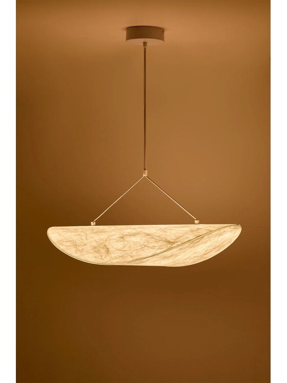 MIAhome MIAhome Lampa wisząca LED w tkaninie Zelvon Biały