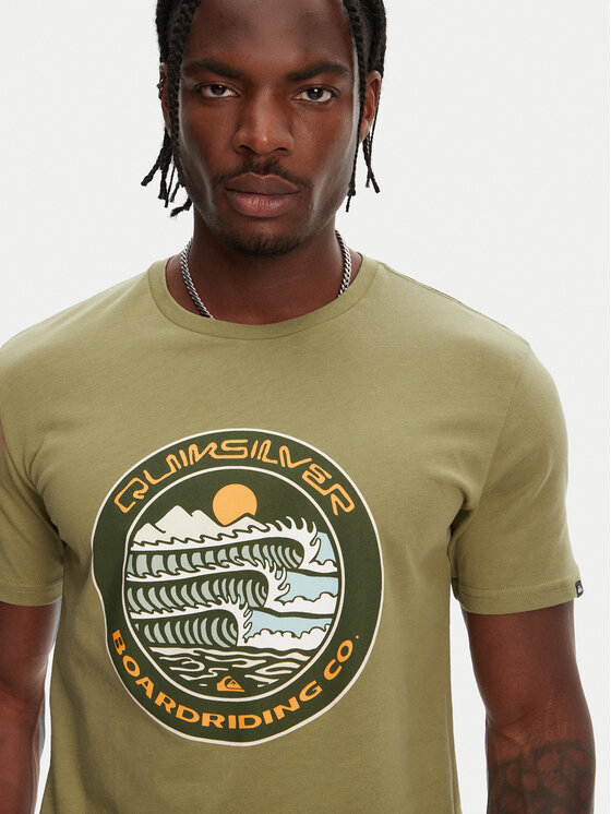 Quiksilver Quiksilver Tričko Ev Three Seas Ss EQYZT08051 Kaki Regular Fit