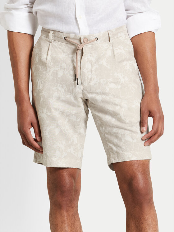 Bugatti Bugatti Pantaloncini di tessuto 1949 56416A Beige Slim Fit