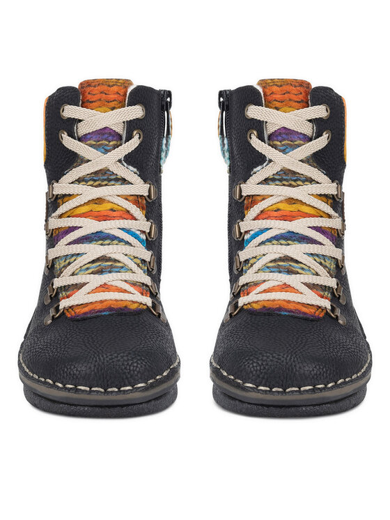 Rieker Rieker Schnürschuhe 73343-00 Schwarz