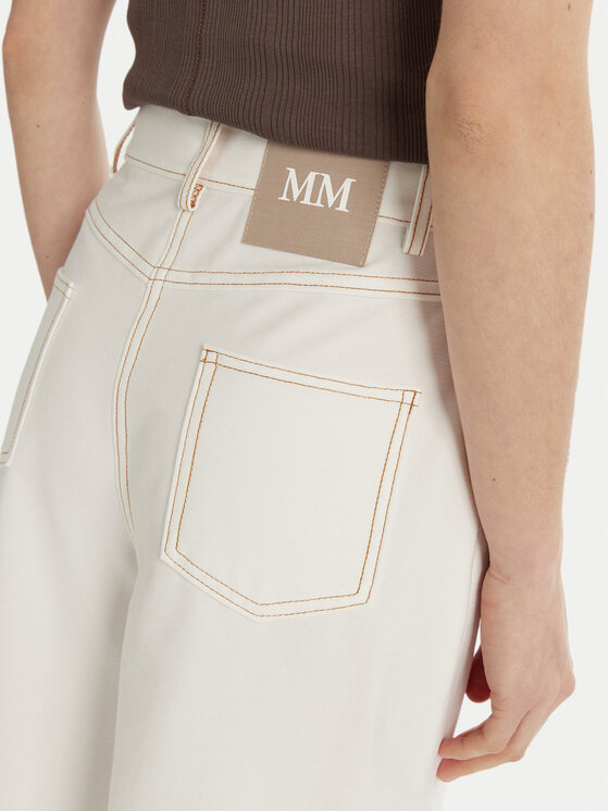 Max Mara Leisure Max Mara Leisure Culottes nohavice Fausto 2516781037 Biela Regular Fit