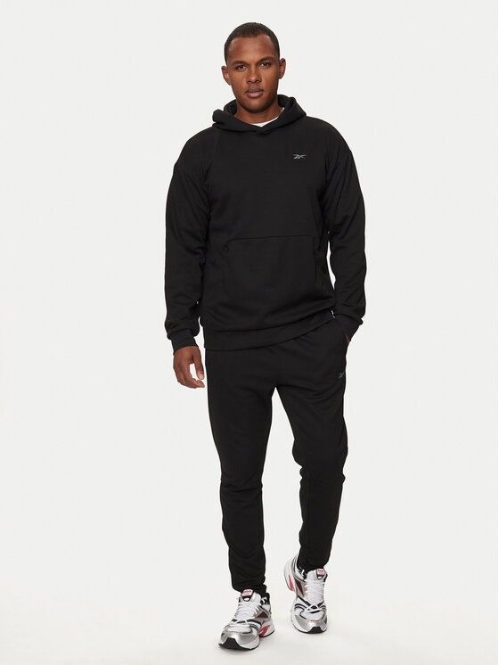 Reebok Reebok Majica dugih rukava Strength Hoodie 100070728 Crna Regular Fit