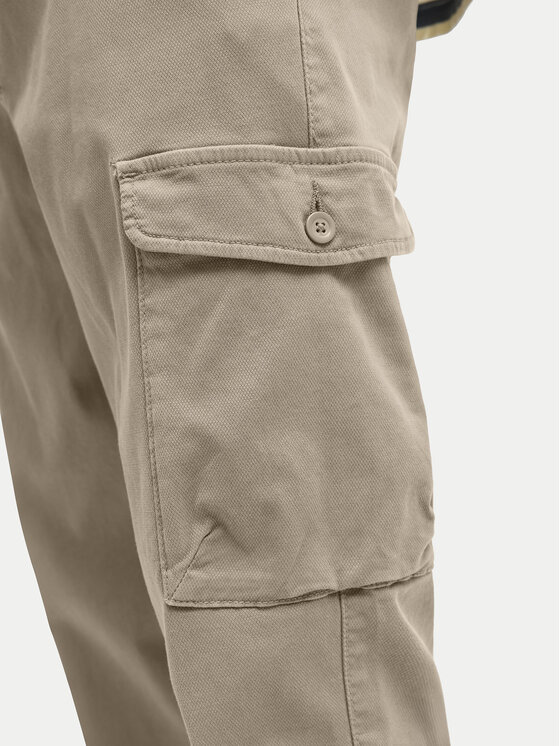 Jack & Jones Jack & Jones Kalhoty z materiálu Stace Arthur 12282388 Béžová Regular Fit