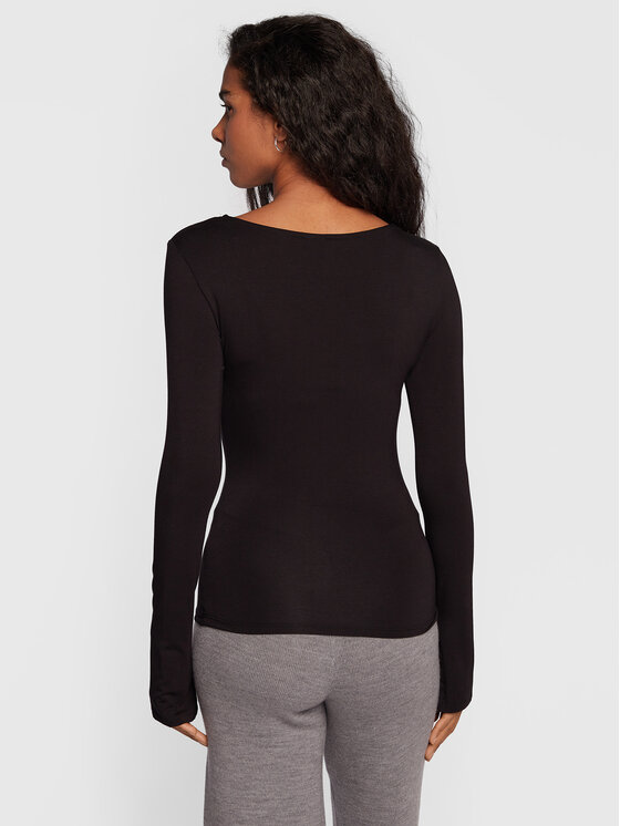 Gina Tricot Gina Tricot Блуза Agnes 16981 Черен Slim Fit