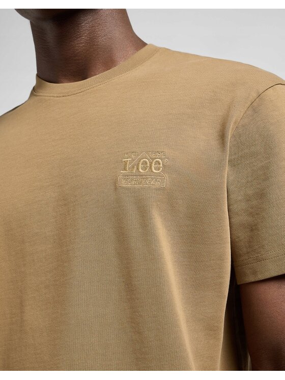 Lee Lee T-Shirt WW Essential Tee Brązowy Relaxed Fit