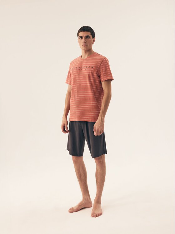 Henderson Henderson Piżama 42635 Koralowy Regular Fit