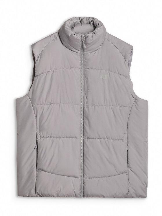 4F 4F Kamizelka MIDSHOP TEXTILE Szary Regular Fit