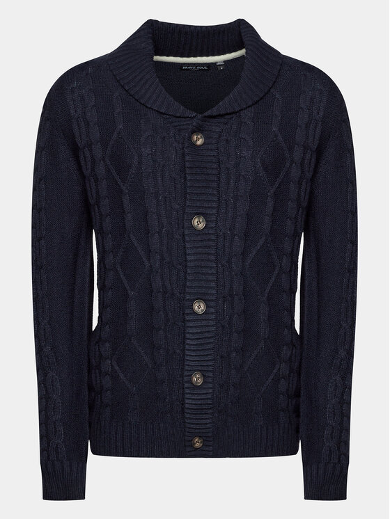 Brave Soul Brave Soul Strickjacke MK-434TRACTATUS Dunkelblau Regular Fit
