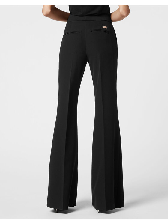 PHILIPP PLEIN PHILIPP PLEIN Spodnie materiałowe 3565 Czarny Flare Fit