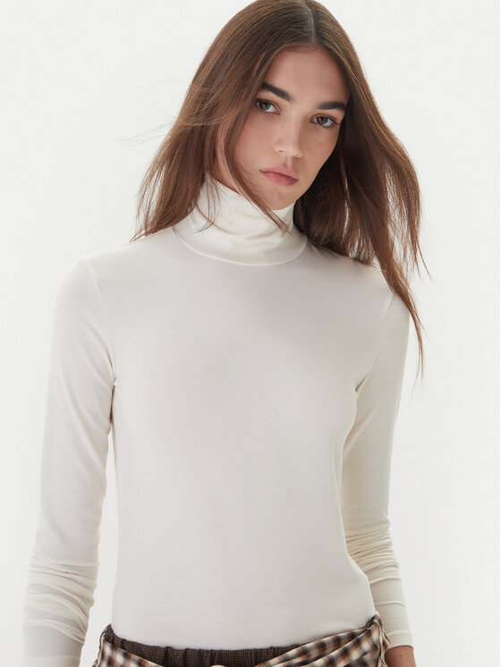 Weekend Max Mara Weekend Max Mara Bluză cu gât Multif 2525946022 Écru Slim Fit