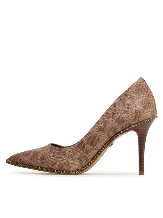Coach Coach Pantofi cu toc subțire Waverly Sig Pump G4374 Maro