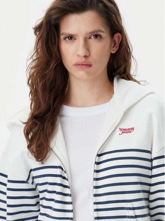 Tommy Jeans Tommy Jeans Majica dugih rukava Script Logo DW0DW20303 Bijela Boxy Fit