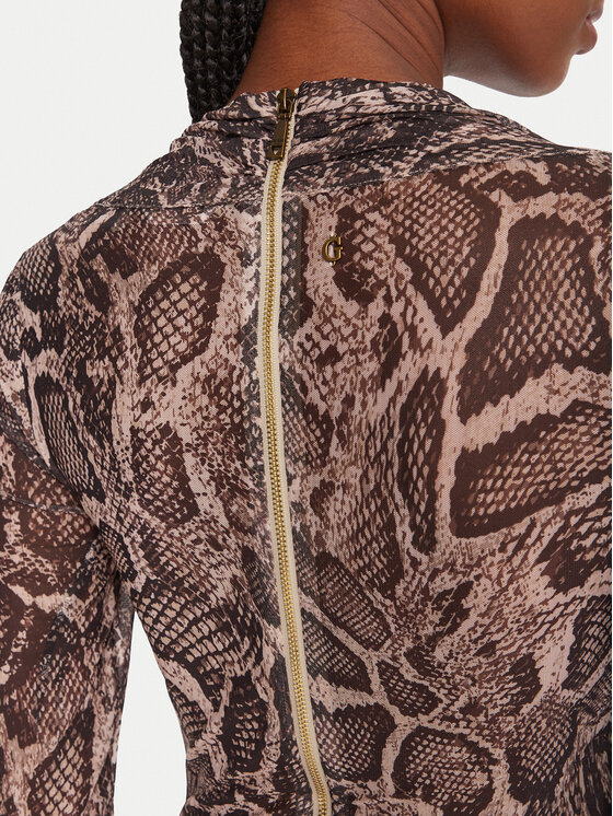 Guess Guess Коктейльна сукня W5BK65 KCZC2 Бежевий Slim Fit