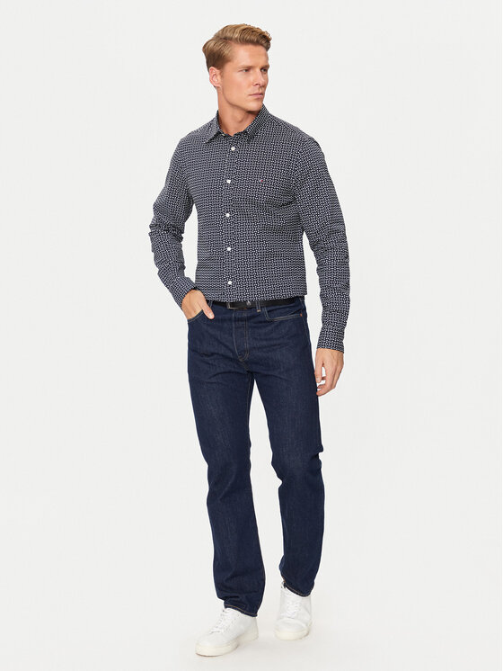 Tommy Hilfiger Tommy Hilfiger Marškiniai MW0MW36870 Tamsiai mėlyna Slim Fit