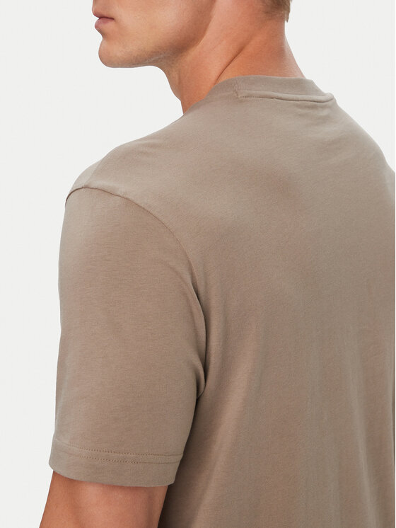 BOSS BOSS Tricou Structure Logo 50566883 Bej Regular Fit